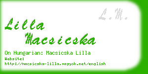 lilla macsicska business card